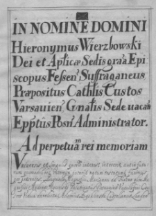 Approbatio Summaru(m) in Pokrzywnica Haerentiu(m) in Consistorio Posnaniensi