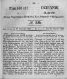 Amtsblatt der K&ouml;niglichen Preussischen Regierung zu Bromberg. 1854.09.29 No.39