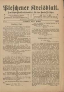 Pleschener Kreisblatt: Amtliches Publicationsblatt für den Kreis Pleschen 1901.02.27 Jg.49 Nr17