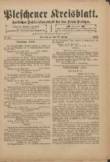 Pleschener Kreisblatt: Amtliches Publicationsblatt f&uuml;r den Kreis Pleschen 1901.04.27 Jg.49 Nr34