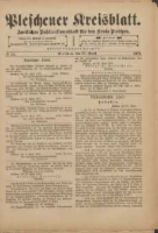 Pleschener Kreisblatt: Amtliches Publicationsblatt für den Kreis Pleschen 1901.04.27 Jg.49 Nr34