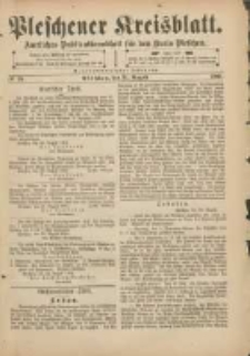 Pleschener Kreisblatt: Amtliches Publicationsblatt für den Kreis Pleschen 1901.08.31 Jg.49 Nr70