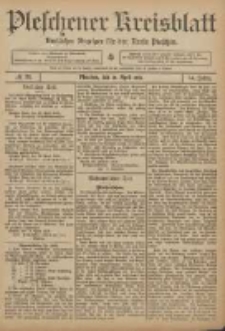 Pleschener Kreisblatt: Amtlicher Anzeiger für den Kreis Pleschen 1906.04.18 Jg.54 Nr31