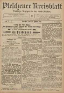Pleschener Kreisblatt: Amtlicher Anzeiger f&uuml;r den Kreis Pleschen 1907.01.23 Jg.55 Nr7