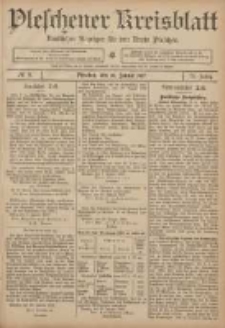 Pleschener Kreisblatt: Amtlicher Anzeiger f&uuml;r den Kreis Pleschen 1907.01.30 Jg.55 Nr9