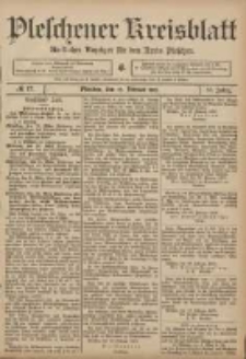 Pleschener Kreisblatt: Amtlicher Anzeiger f&uuml;r den Kreis Pleschen 1907.02.27 Jg.55 Nr17