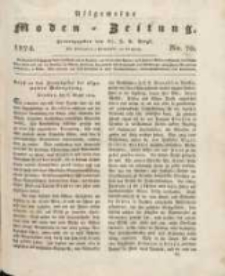 Allgemeine Moden-Zeitung : eine Zeitschrift für die gebildete Welt, begleitet von dem Bilder-Magazin für die elegante Welt 1824 Nr70