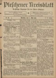 Pleschener Kreisblatt: Amtlicher Anzeiger f&uuml;r den Kreis Pleschen 1907.04.17 Jg.55 Nr31