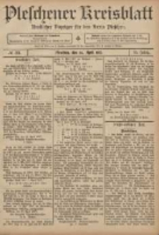 Pleschener Kreisblatt: Amtlicher Anzeiger f&uuml;r den Kreis Pleschen 1907.04.24 Jg.55 Nr33