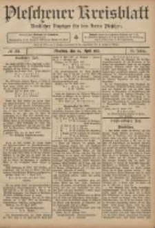 Pleschener Kreisblatt: Amtlicher Anzeiger für den Kreis Pleschen 1907.04.24 Jg.55 Nr33