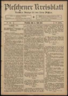 Pleschener Kreisblatt: Amtlicher Anzeiger f&uuml;r den Kreis Pleschen 1907.06.22 Jg.55 Nr50