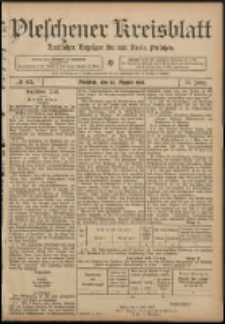 Pleschener Kreisblatt: Amtlicher Anzeiger f&uuml;r den Kreis Pleschen 1907.08.14 Jg.55 Nr65