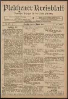 Pleschener Kreisblatt: Amtlicher Anzeiger f&uuml;r den Kreis Pleschen 1907.08.21 Jg.55 Nr67