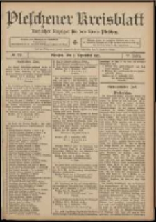 Pleschener Kreisblatt: Amtlicher Anzeiger für den Kreis Pleschen 1907.09.07 Jg.55 Nr72