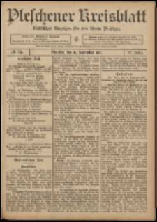 Pleschener Kreisblatt: Amtlicher Anzeiger f&uuml;r den Kreis Pleschen 1907.09.18 Jg.55 Nr75