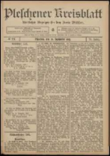 Pleschener Kreisblatt: Amtlicher Anzeiger f&uuml;r den Kreis Pleschen 1907.09.25 Jg.55 Nr77