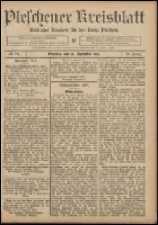 Pleschener Kreisblatt: Amtlicher Anzeiger f&uuml;r den Kreis Pleschen 1907.09.28 Jg.55 Nr78