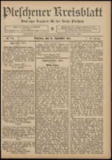 Pleschener Kreisblatt: Amtlicher Anzeiger für den Kreis Pleschen 1907.09.28 Jg.55 Nr78