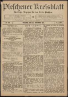 Pleschener Kreisblatt: Amtlicher Anzeiger f&uuml;r den Kreis Pleschen 1907.11.20 Jg.55 Nr93