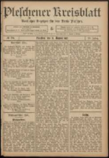 Pleschener Kreisblatt: Amtlicher Anzeiger für den Kreis Pleschen 1907.08.31 Jg.55 Nr70