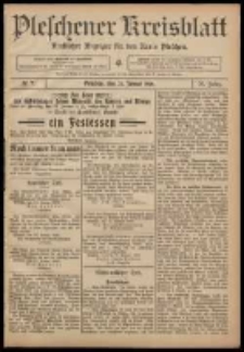 Pleschener Kreisblatt: Amtlicher Anzeiger f&uuml;r den Kreis Pleschen 1908.01.22 Jg.56 Nr7