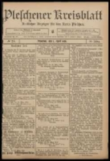 Pleschener Kreisblatt: Amtlicher Anzeiger für den Kreis Pleschen 1908.04.01 Jg.56 Nr27