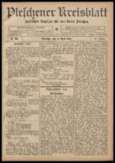Pleschener Kreisblatt: Amtlicher Anzeiger f&uuml;r den Kreis Pleschen 1908.04.11 Jg.56 Nr30