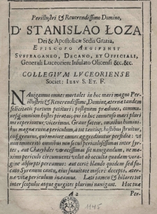 Theoris seu votiva navis [...] Stanislao Łoza [...] oblata a collegio Luceorensi [...] 1635