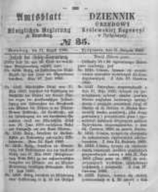 Amtsblatt der Königlichen Preussischen Regierung zu Bromberg. 1860.08.31 No.35