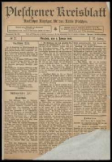 Pleschener Kreisblatt: Amtlicher Anzeiger für den Kreis Pleschen 1909.01.06 Jg.57 Nr2