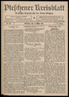 Pleschener Kreisblatt: Amtlicher Anzeiger f&uuml;r den Kreis Pleschen 1909.03.20 Jg.57 Nr23