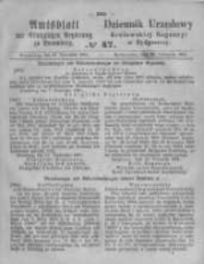 Amtsblatt der K&ouml;niglichen Preussischen Regierung zu Bromberg. 1861.11.22 No.47