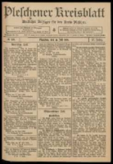 Pleschener Kreisblatt: Amtlicher Anzeiger für den Kreis Pleschen 1909.07.21 Jg.57 Nr58
