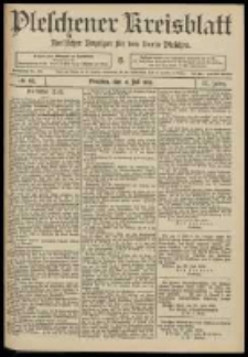 Pleschener Kreisblatt: Amtlicher Anzeiger f&uuml;r den Kreis Pleschen 1909.07.31 Jg.57 Nr61