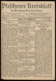 Pleschener Kreisblatt: Amtlicher Anzeiger für den Kreis Pleschen 1909.09.04 Jg.57 Nr71