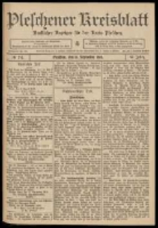 Pleschener Kreisblatt: Amtlicher Anzeiger für den Kreis Pleschen 1909.09.15 Jg.57 Nr74
