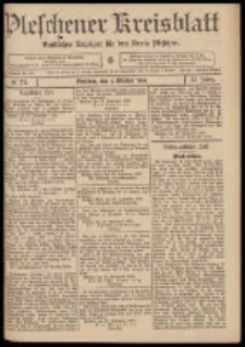 Pleschener Kreisblatt: Amtlicher Anzeiger f&uuml;r den Kreis Pleschen 1909.10.02 Jg.57 Nr79