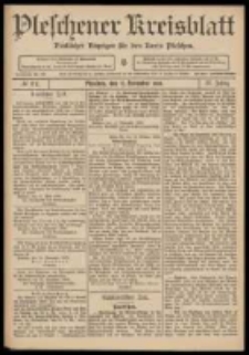Pleschener Kreisblatt: Amtlicher Anzeiger f&uuml;r den Kreis Pleschen 1909.11.17 Jg.57 Nr92