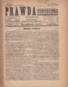 Prawda Odrodzona: tygodnik: organ opozycji Narodowej Partii Robotniczej 1926.07.11 R.1 Nr3