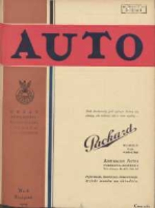 Auto: ilustrowane czasopismo sportowo-techniczne: organ Automobilklubu Polski oraz Klubów Afiliowanch: revue sportive et technique de l' automobile: organe officiel de l'Automobile-Club de Pologne et des clubs afiliés 1929 sierpień R.8 Nr8