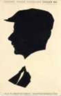 Wycinanka: portret J. Kostrzewskiego (pamiątka z Międzynarodowej Wystawy Higienicznej w Dreźnie w 1911r.)