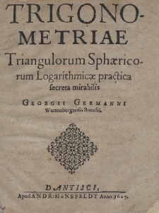 Trigonometriae triangulorum Sphaericorum