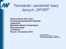 Tworzenie i zawartość bazy danych SPORT