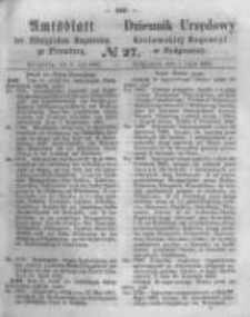 Amtsblatt der K&ouml;niglichen Preussischen Regierung zu Bromberg. 1863.07.03 No.27