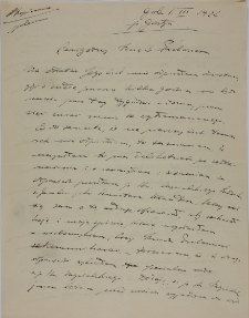 Kopia listu Gustawa Potworowskiego do ks. Bernarda Preibisza