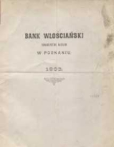 Sprawozdanie Banku Włościańskiego w Poznaniu z Czynności w Roku 1903. R. 31