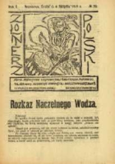 Żołnierz Polski : pismo poświęcone czynowi i doli żołnierza polskiego. R.1 1919 nr38