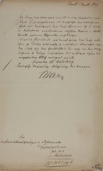 List dotyczący pochówku Teresy Bojanowskiej na Świętej Górze z 30.VIII.1834