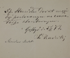 Pozwolenie na pochówek Stanisława Dorata na cmentarzu klasztornym z 5.VI.1873
