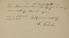 Zezwolenie na pochówek Ewy Marcinkowskiej z 18.VI.1867